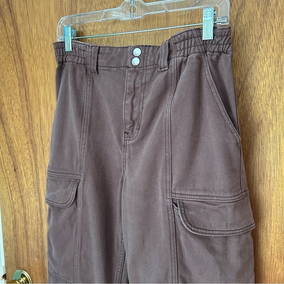 PacSun Brown Elastic Waist Cargo Jeans 100% Cotton - Picture 2 of 13